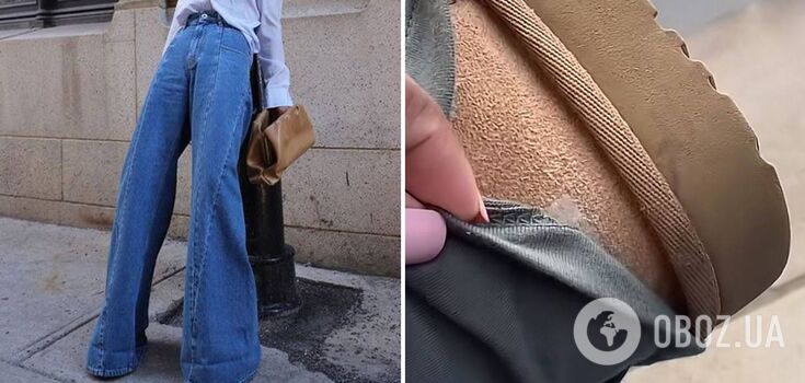No need to sew anything: a woman shows a life hack to solve a problem with jeans. Video.