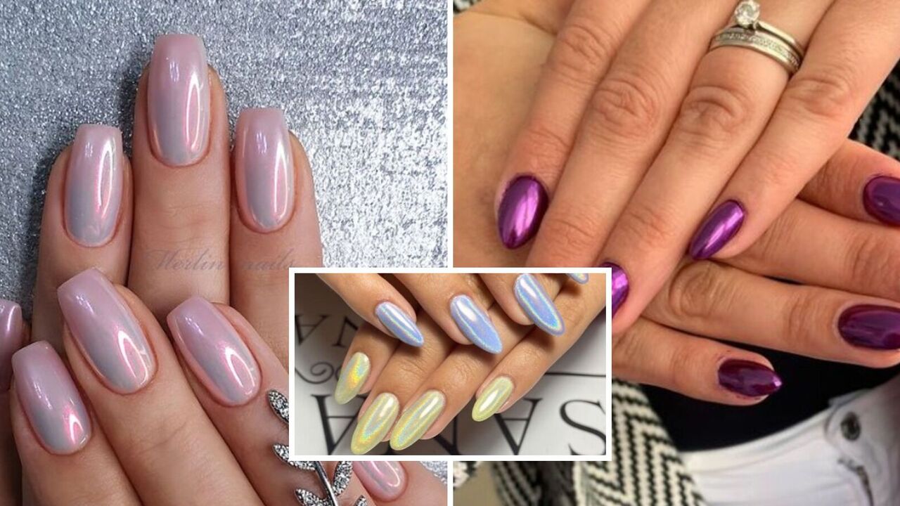 "Chrome" nails at the peak of fashion in spring 2023: the best ideas for a sophisticated manicure. Photo.