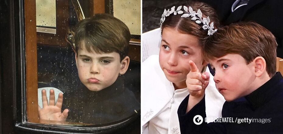 Five-year-old Prince Louis is once again attracting attention: the bored grandson of Charles III was grimacing and distracting his sister at the coronation. Funny shots