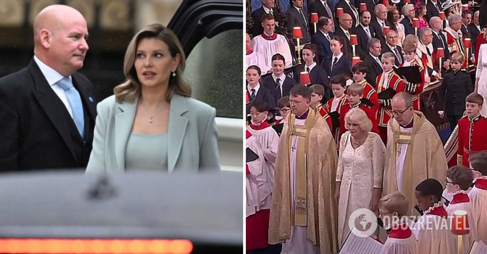 In a luxurious dress and coat in the colour of sea foam: Olena Zelenska arrives at the coronation of Charles III. The first photos