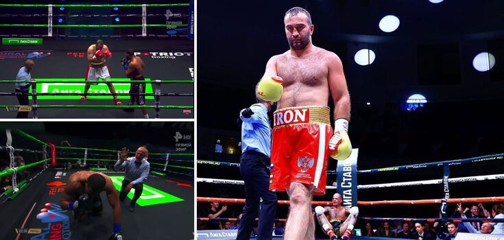 Russian victim Usik knocked out the American super heavyweight in his first serious punch in the championship fight. Video