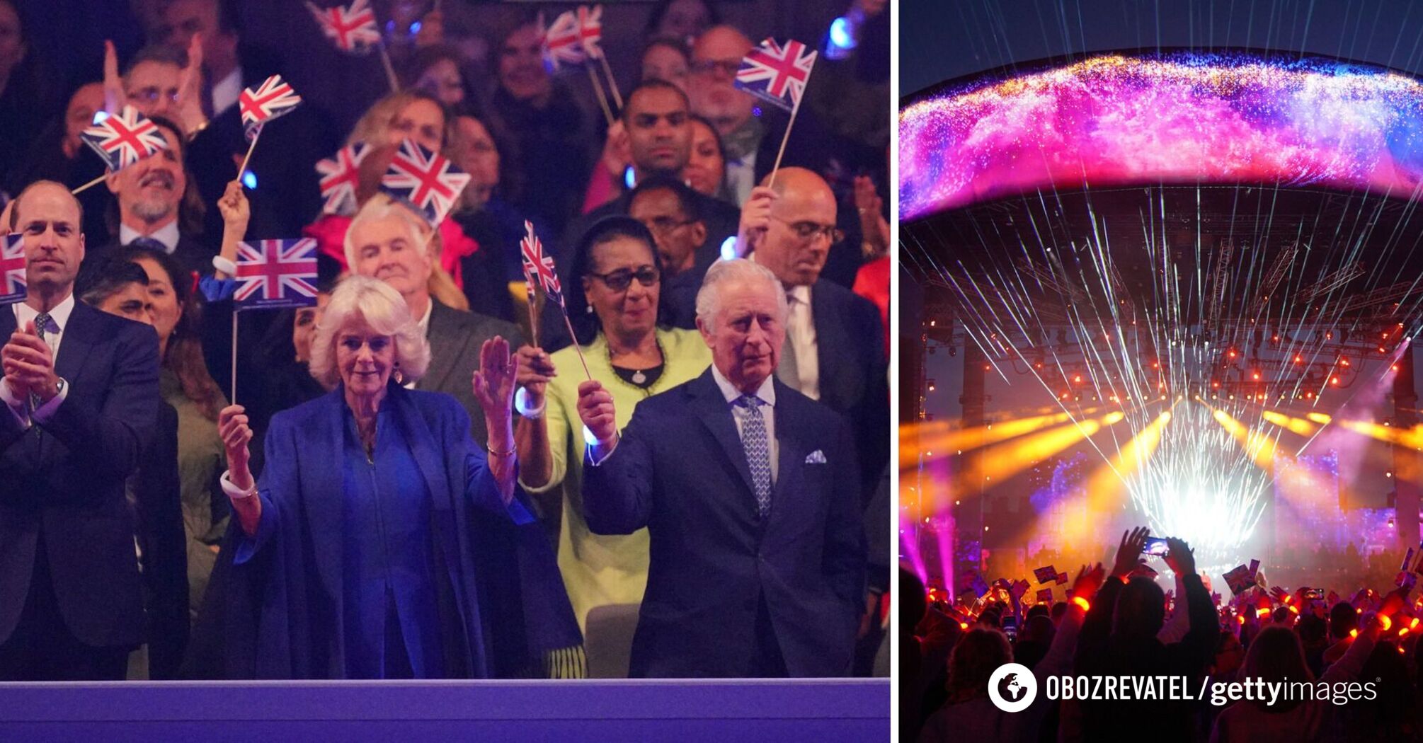 No crown, but with flags: the monarchs rocked out at the post-coronation concert, featuring Katy Perry and other stars. Photo.