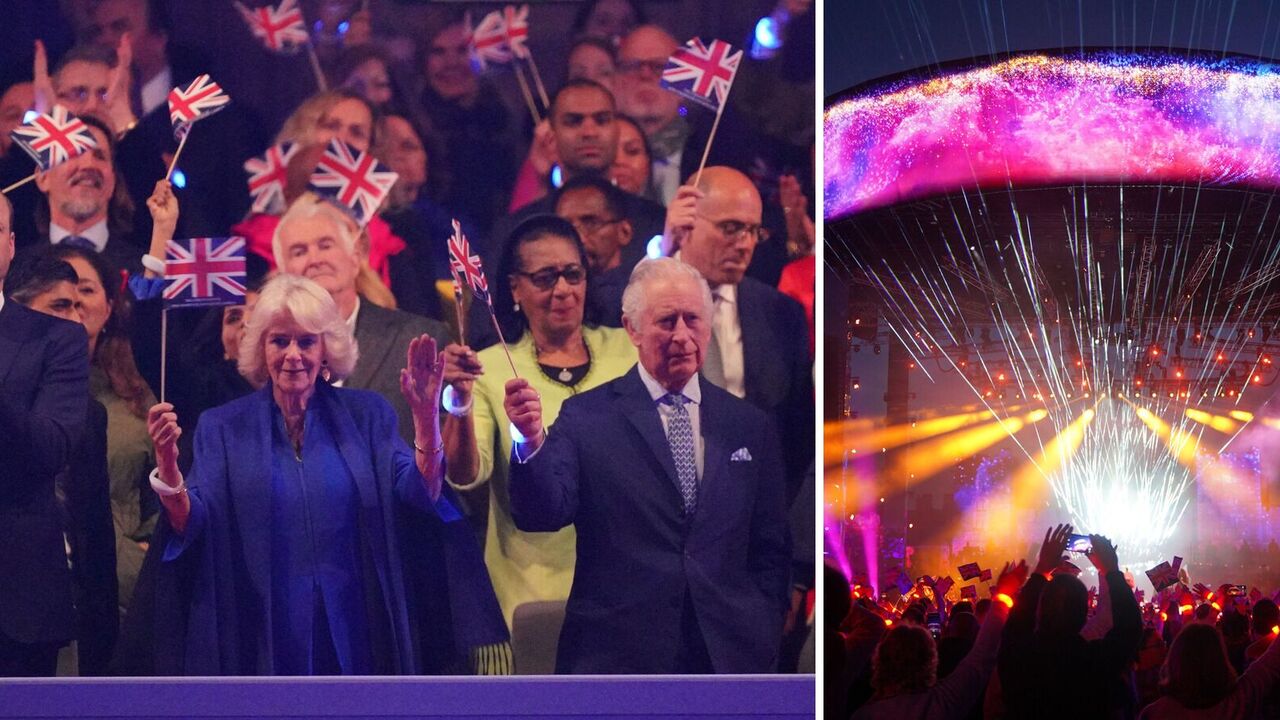 Bez korony, ale z flagami: monarchowie dali czadu podczas koncertu po koronacji, na którym wystąpiła Katy Perry i inne gwiazdy. Fot.