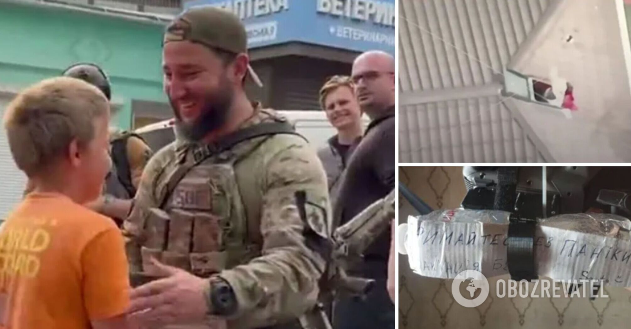 Another bottom has been broken: Russians pass off as their own a video of a Ukrainian military drone delivering water to Oleshky residents. Photo.