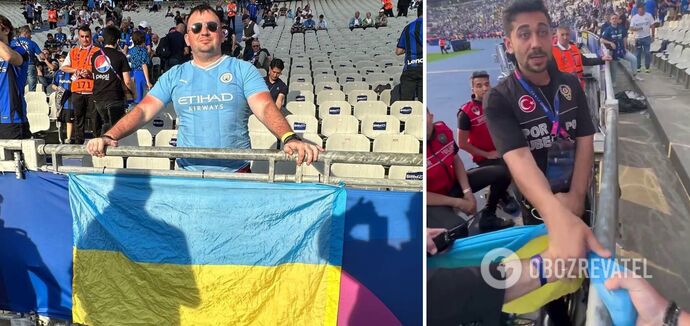 Skandal z ukraińską flagą podczas finału Ligi Mistrzów. Wideo fakt