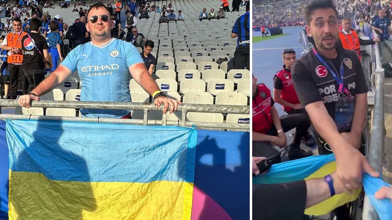 Skandal z ukraińską flagą podczas finału Ligi Mistrzów. Wideo fakt