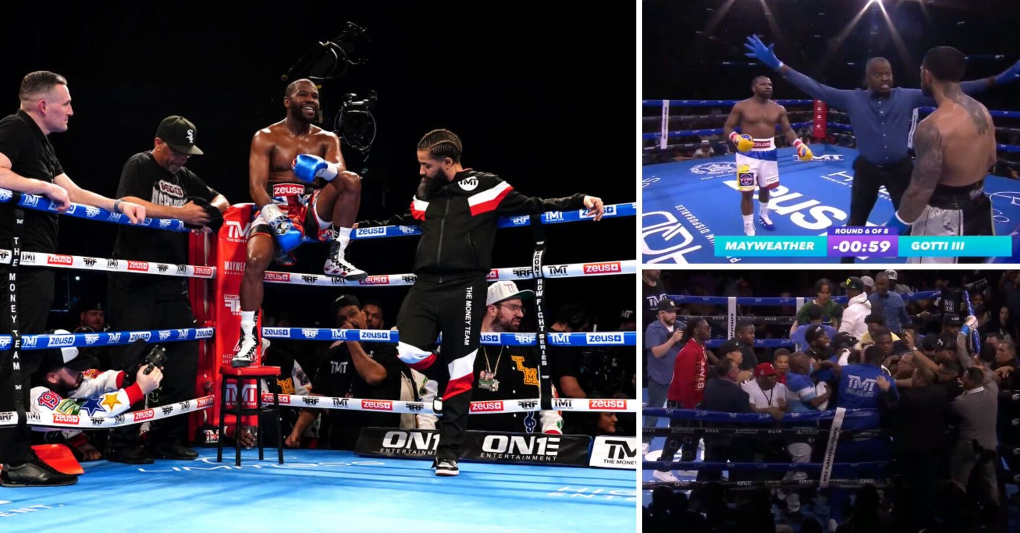 Mayweather's exhibition fight ended in a grand slaughter. Video.