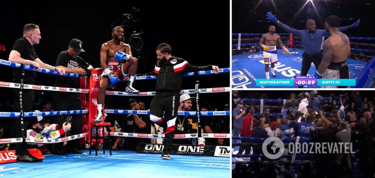 Mayweather's exhibition fight ended in a grand slaughter. Video.