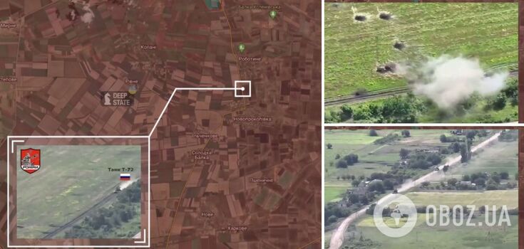 Płonie i dymi: Ukraińska artyleria pali rosyjskie czołgi na południe od miejscowości Robotyne w Zaporożu. Wideo.