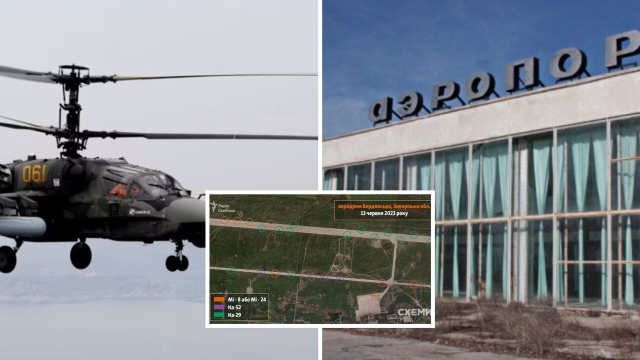Okupanci przenieśli dziesiątki helikopterów na lotnisko w Berdiańsku: powód został podany. Zdjęcia satelitarne