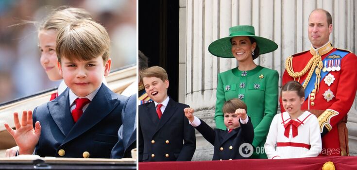 Five-year-old Prince Louis was once again the star of a large-scale parade in London. Funny photos of the royal grandson