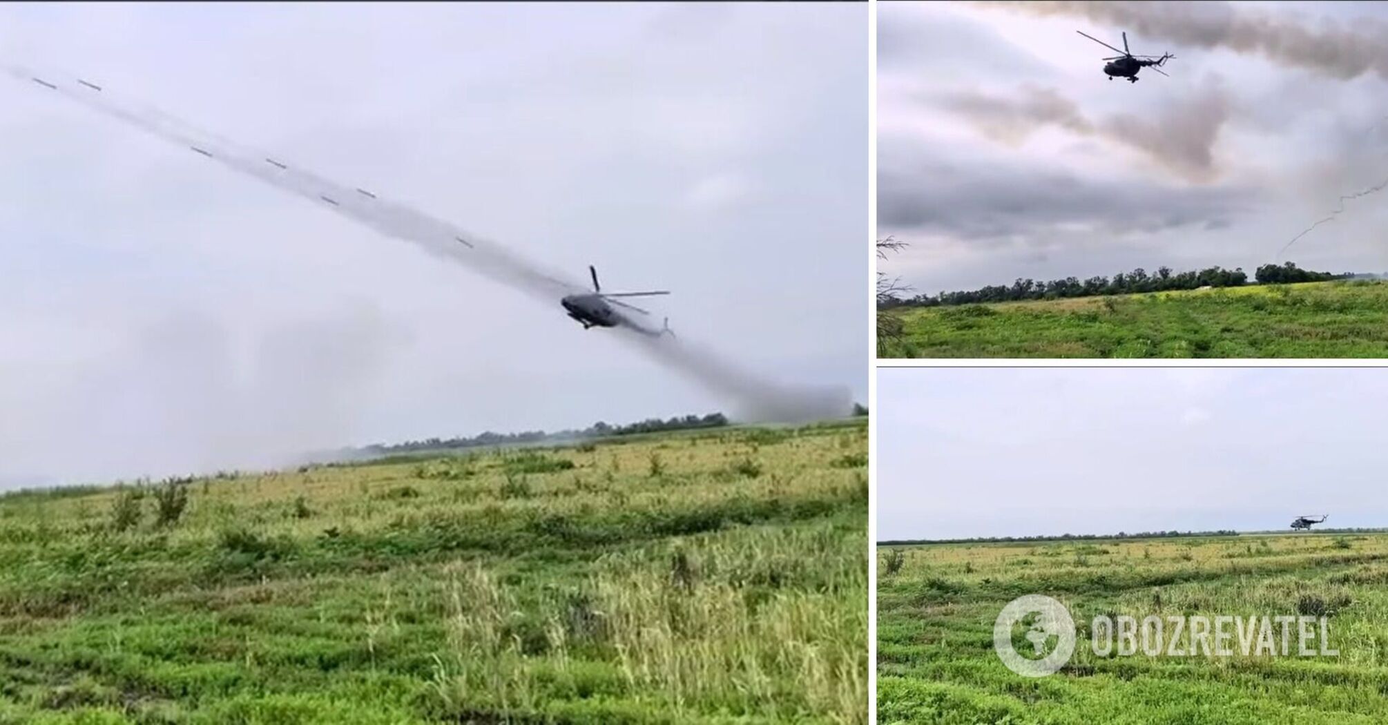 Ukraiński Mi-8 zniszczył rosyjskie pozycje za pomocą niekierowanych pocisków rakietowych: wideo