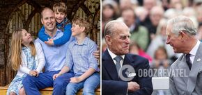 Royal family touched with congratulations on Father's Day: William showed a new portrait with children, and Charles showed an archival photo with Philip