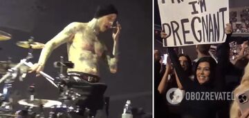 Kourtney Kardashian, 44, brought her husband to tears at a concert with an "I'm pregnant" poster. Touching video