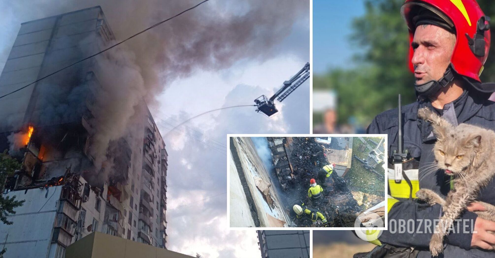 There was an explosion in an apartment building in Kyiv: a large-scale fire started, there are dead and injured. Photo and video