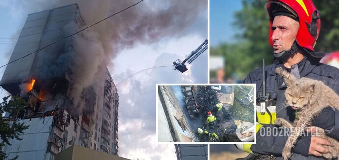 There was an explosion in an apartment building in Kyiv: a large-scale fire started, there are dead and injured. Photo and video