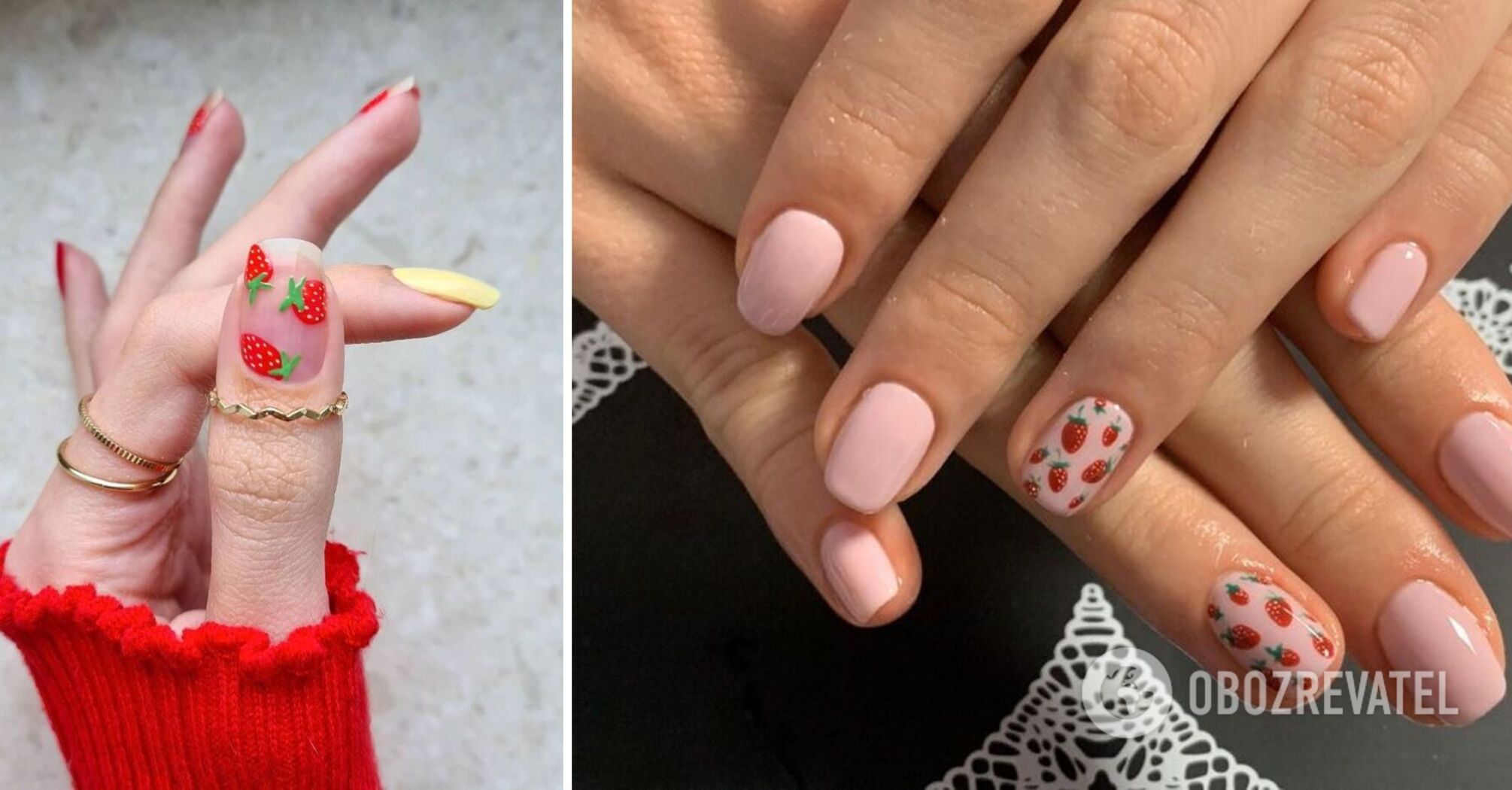 "Truskawkowy" manicure - hit lata 2023: najlepsze pomysły na odważny i jasny design. Zdjęcie