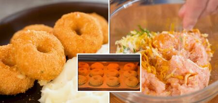 Chicken donuts with cheese: a dish the kids will love