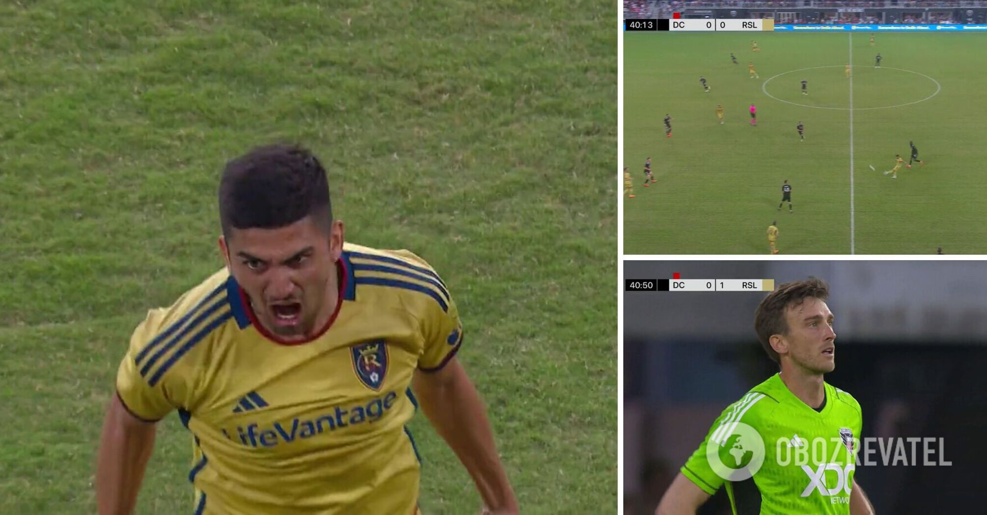 Argentine soccer player scored a fantastic goal from the middle of the field. Video