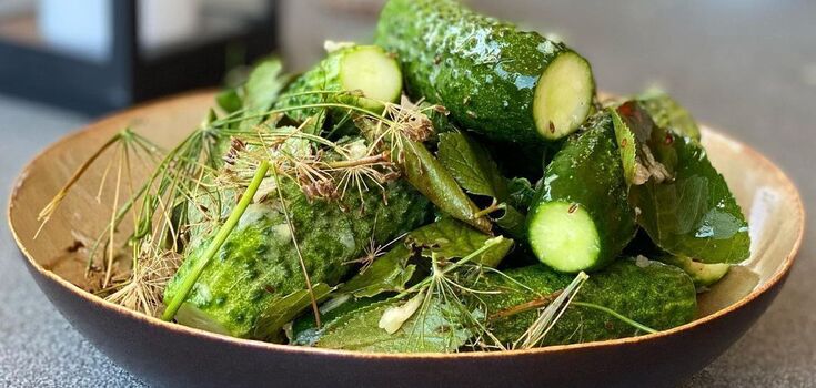 Recipe for crunchy cucumbers in a bag