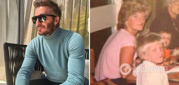 'Wygląda jak księżna Diana': nierozpoznawalny David Beckham oszołomiony zdjęciem z matką, gdy był młody