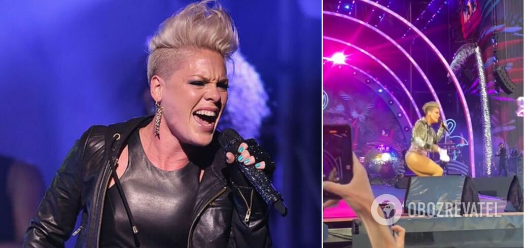 A fan threw a bag of their deceased mother's ashes at singer Pink right at a concert. Video