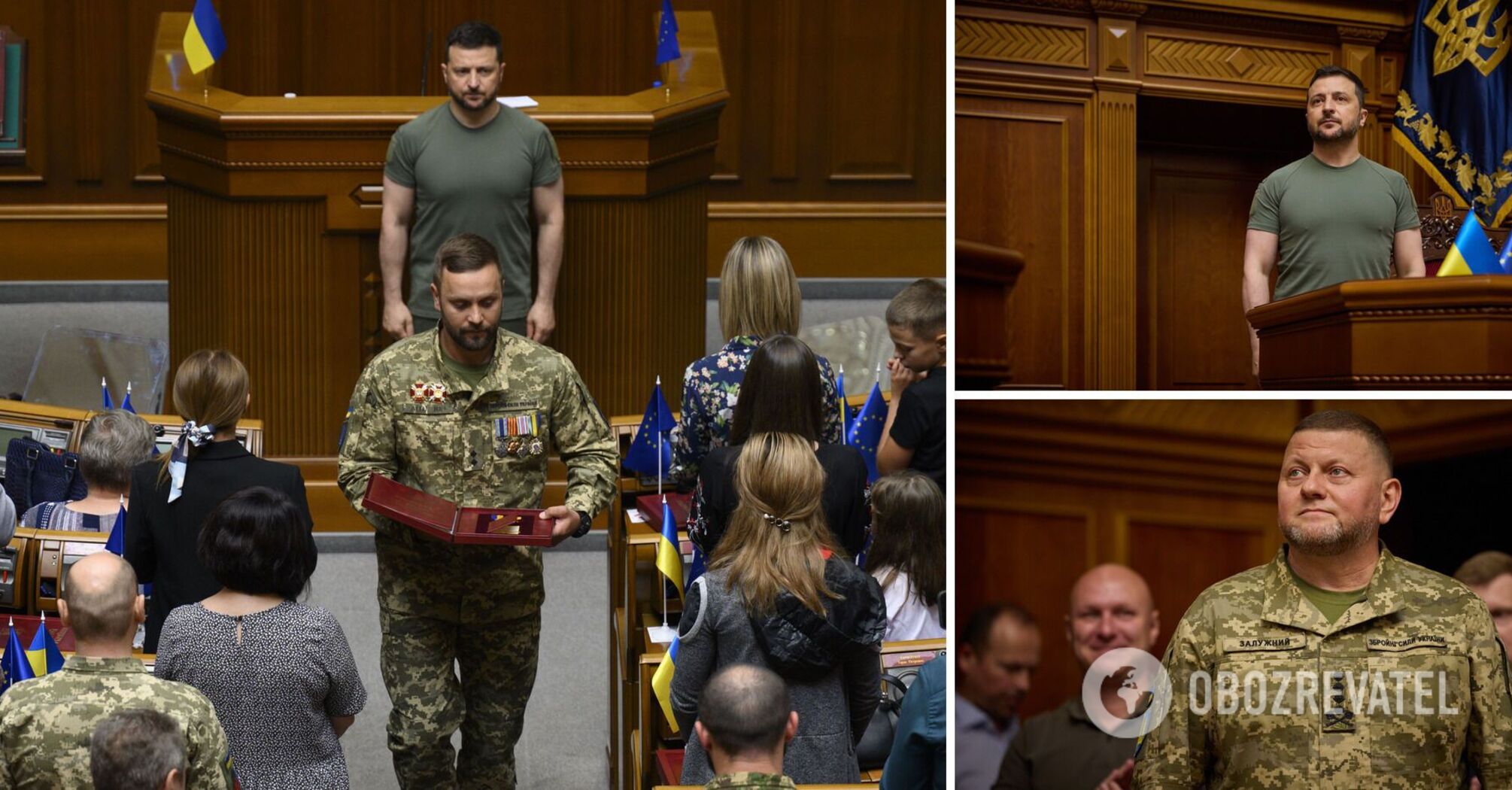 Zeleński wręczył odznaczenia ukraińskim żołnierzom w Dniu Konstytucji. Zdjęcia i wideo