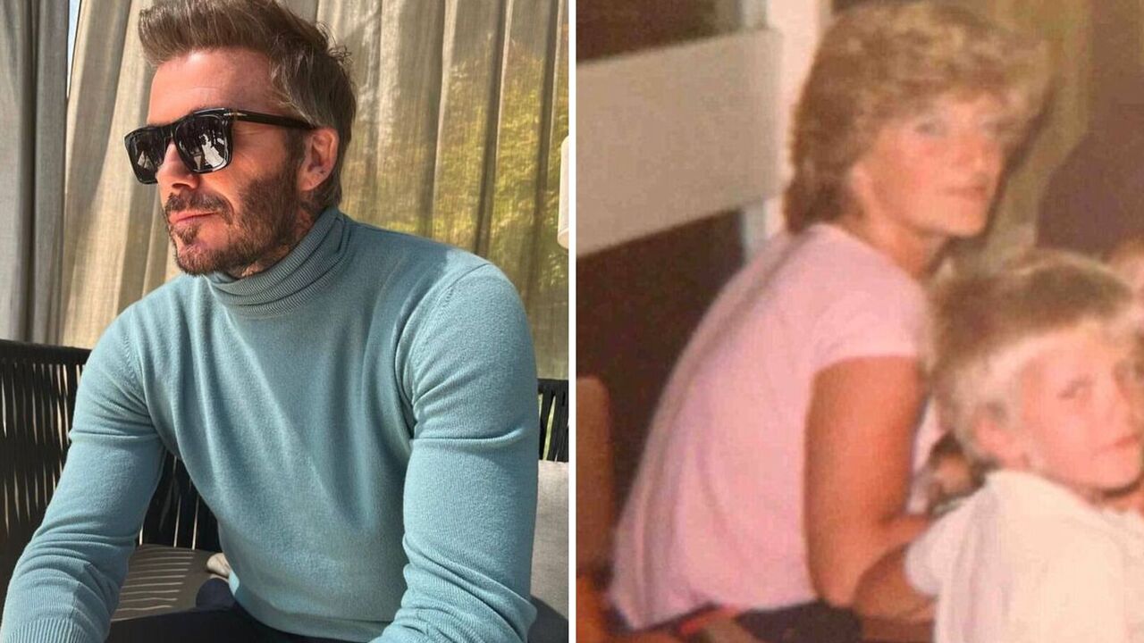 "Wygląda jak księżna Diana": nierozpoznawalny David Beckham oszołomiony zdjęciem z matką, gdy był młody