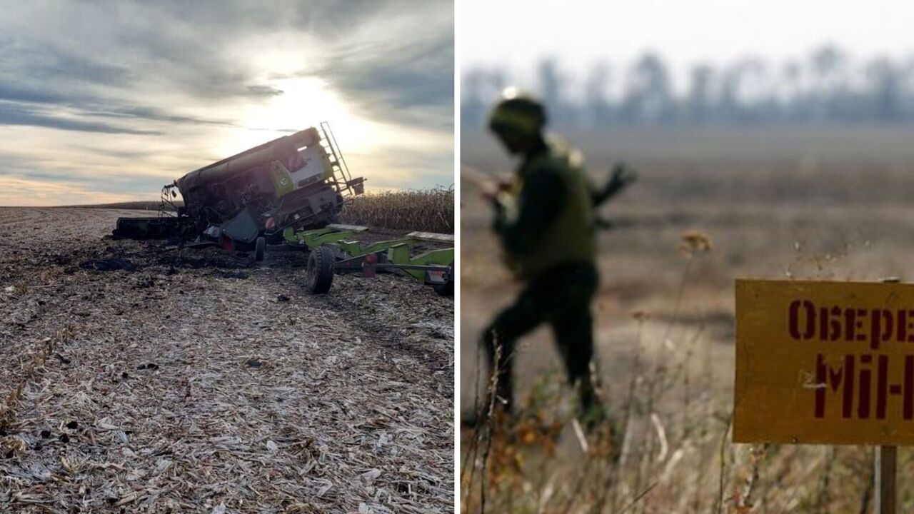 In the Kherson region, a combine harvester exploded on a Russian mine: two people injured