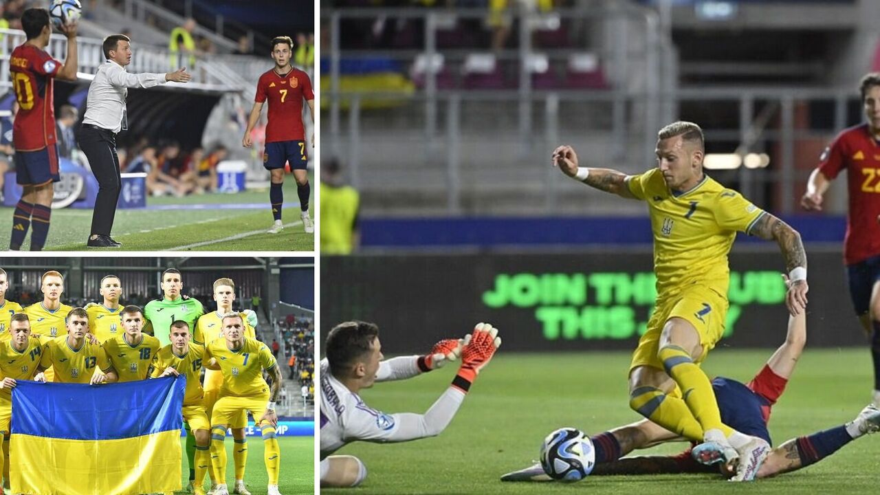 Ukraine loses to Spain, conceding a goal in the last seconds at the European Football Championship U-21