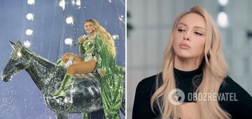 'Peeping at us': Polyakova showed how Beyonce 'copied' her show. Photo comparison