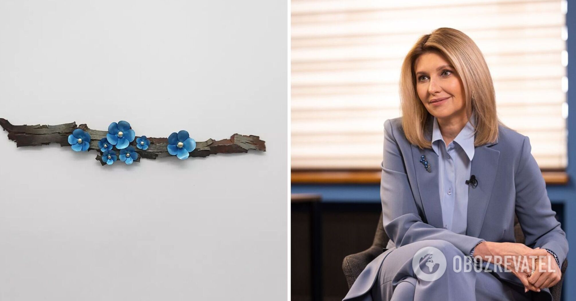 Created from a rocket wreckage: Zelenska wore a special brooch from a jeweler from Kharkov. Photo
