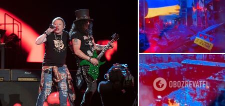 The legendary Guns N' Roses began their world tour with a song of dedication to the people of Ukraine. Video