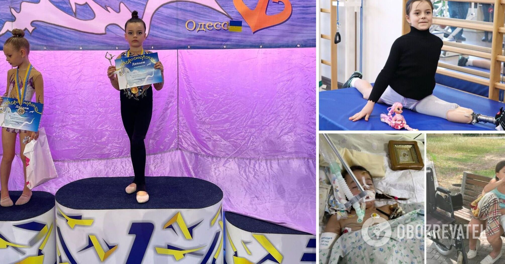 A 7-year-old Ukrainian gymnast whose leg was blown off by a Russian missile wins her first tournament. Video.