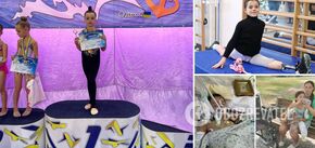 A 7-year-old Ukrainian gymnast whose leg was blown off by a Russian missile wins her first tournament. Video.