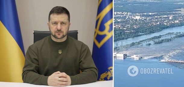 'Each Russian terrorist attack only increases the amount of reparations.' Zelenskyy promises to bring Russia to justice for the Kakhovka hydroelectric power station bombing. Video.