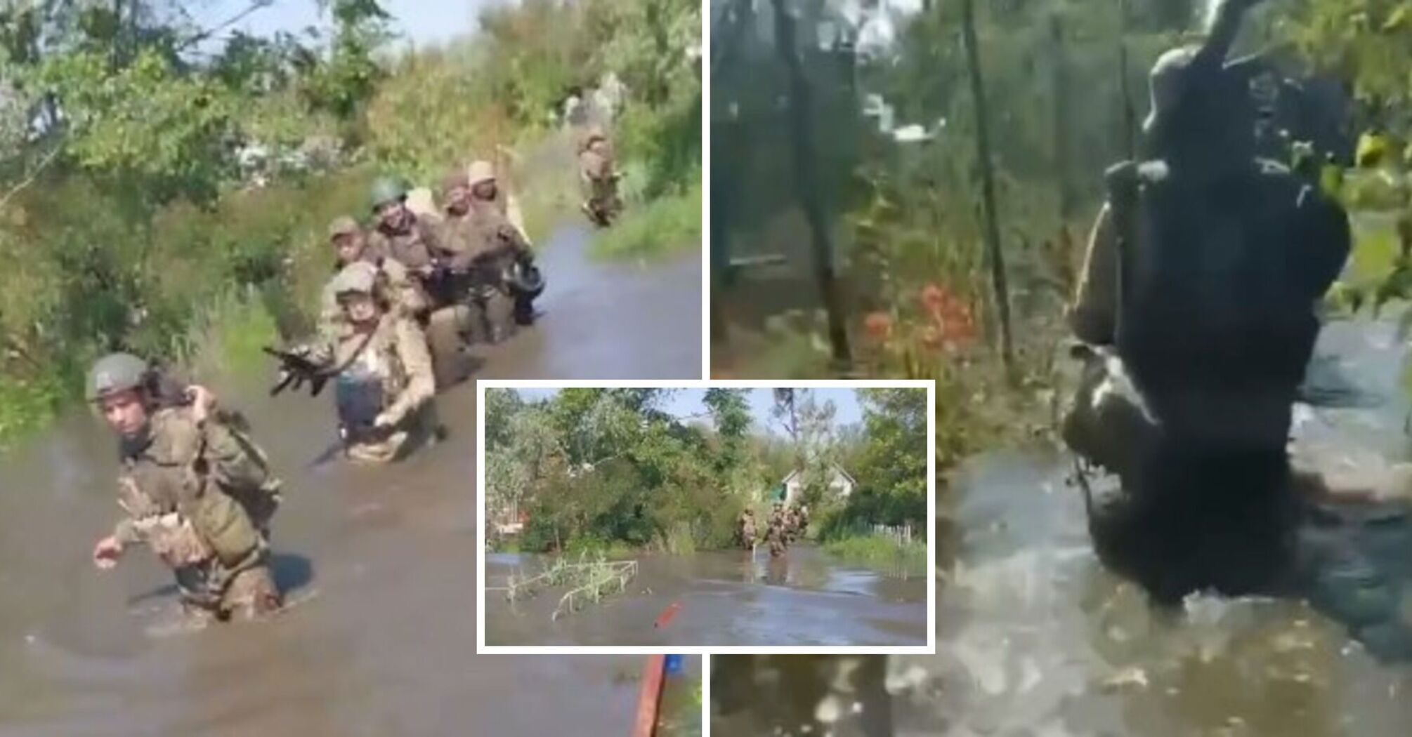 "Sinking": footage of the occupants escaping from positions in the Kherson region due to flooding after the explosion of the Kakhovka hydropower plant appeared. Video