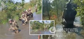 'Sinking': footage of the occupants escaping from positions in the Kherson region due to flooding after the explosion of the Kakhovka hydropower plant appeared. Video