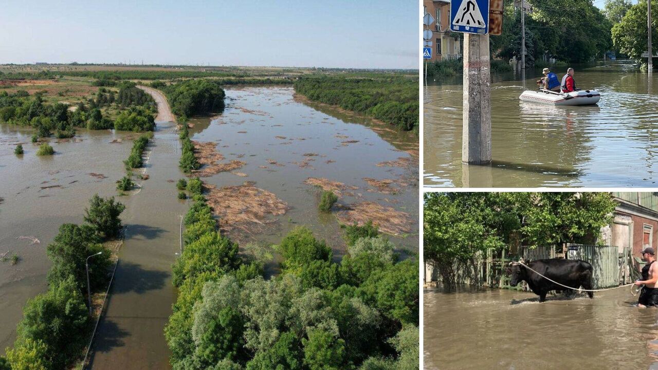Maxar released new satellite images of the consequences of the occupiers' bombing of the Kakhovka hydroelectric power plant
