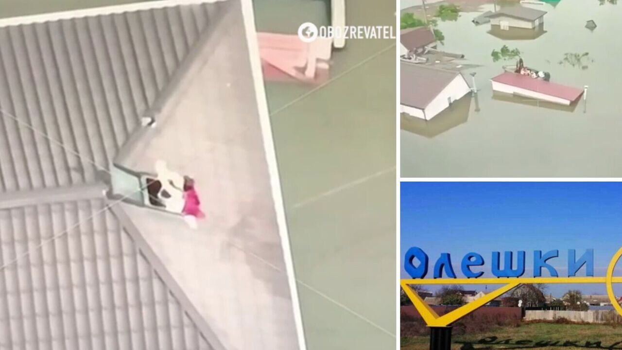 Ewakuacja rodziny z miasta Oleszki