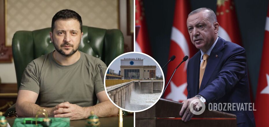 Zelensky and Erdogan discussed the bombing of the Kakhovka hydroelectric power plant