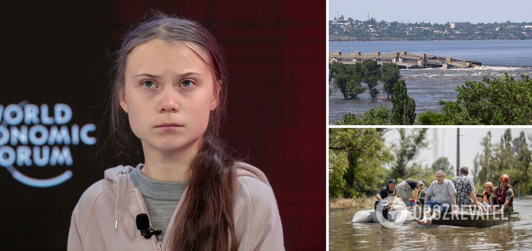 "Rosja musi odpowiedzieć za swoje zbrodnie!" Greta Thunberg reaguje na eksplozję elektrowni wodnej w Kachowce i rozmawia z Zeleńskim