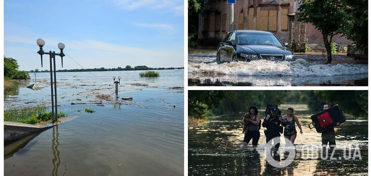 Oleshky flooded by 90%, water level in Hola Prystan reaches more than three meters: people are trapped (updated)