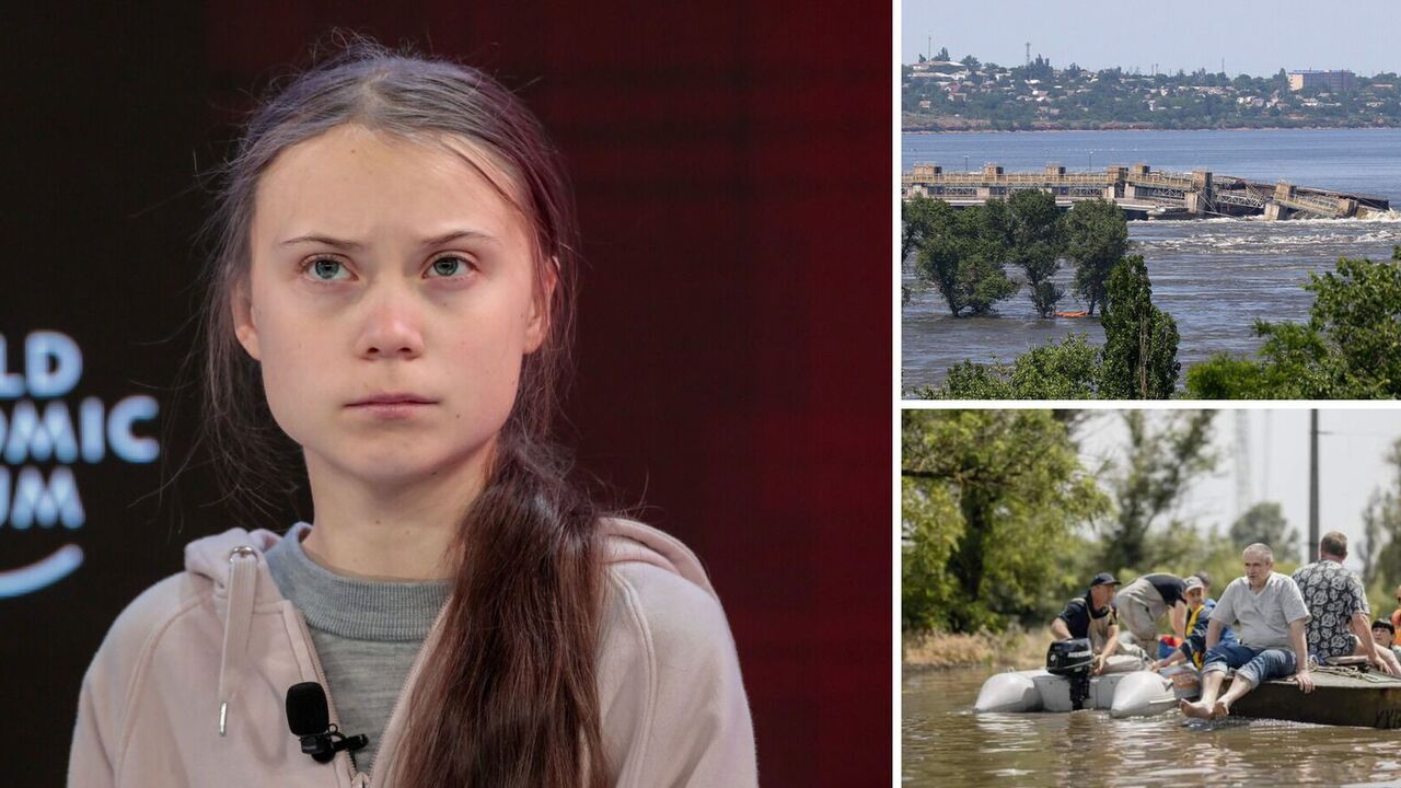 "Rosja musi odpowiedzieć za swoje zbrodnie!" Greta Thunberg reaguje na eksplozję elektrowni wodnej w Kachowce i rozmawia z Zeleńskim