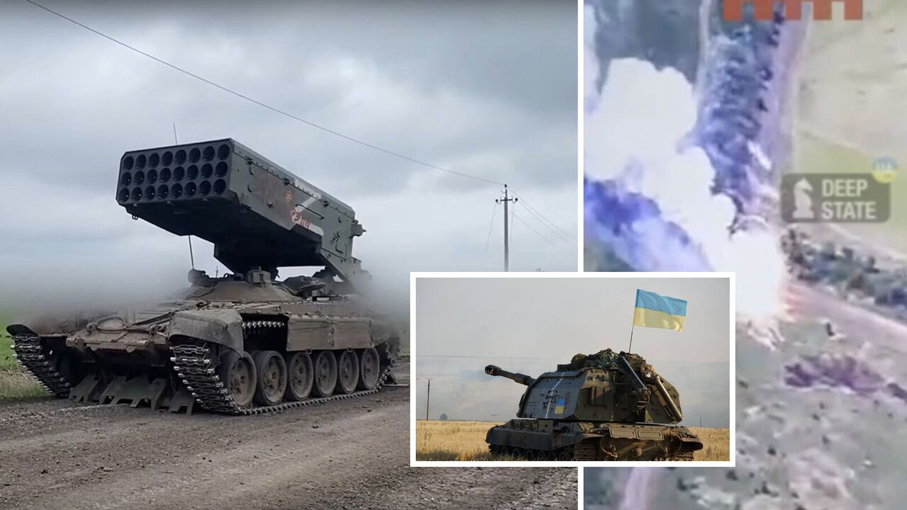 Spłonął doszczętnie: Ukraińskie Siły Zbrojne niszczą wrogi TOS-1A "Solntsepyok" w Zaporożu. Wideo.