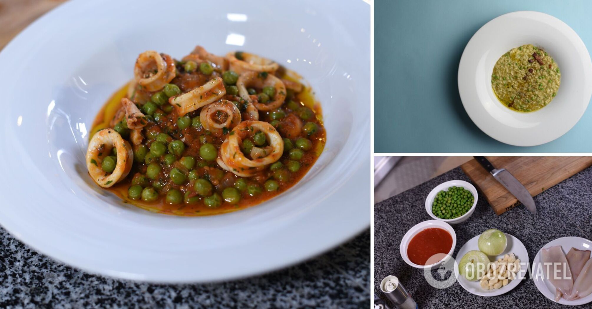3 must-have summer dishes: risotto, salad and squid with peas