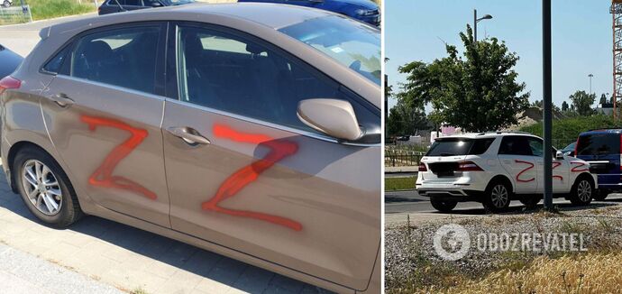 In Vienna, cars with Ukrainian license plates were vandalized with Z-symbols
