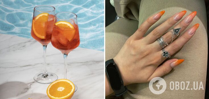 The most "bold" trend of the summer: what is the Aperol Spritz manicure, which conquered the fashionistas. Photo