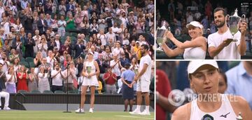 The Wimbledon 2023 champion received a standing ovation at the London Stadium after speaking about Ukraine. Video