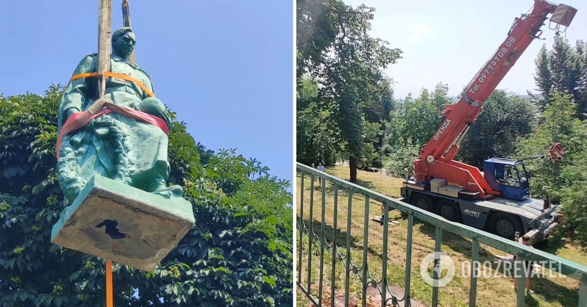 We Lwowie zburzono kolejny pomnik z czasów sowieckich: zostanie przeniesiony do Muzeum Reżimów Totalitarnych. Wideo